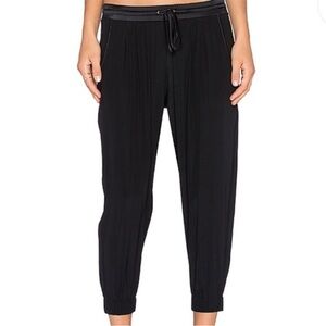 Ramy Brook Silk Joggers Jogger Pants in Black Size Medium Pockets Harem Pant